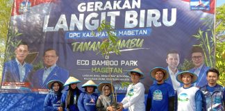 Sambut HUT ke-25, Demokrat Magetan Tanam Bambu di Eco Bambu Park Demi Keadilan Antargenerasi